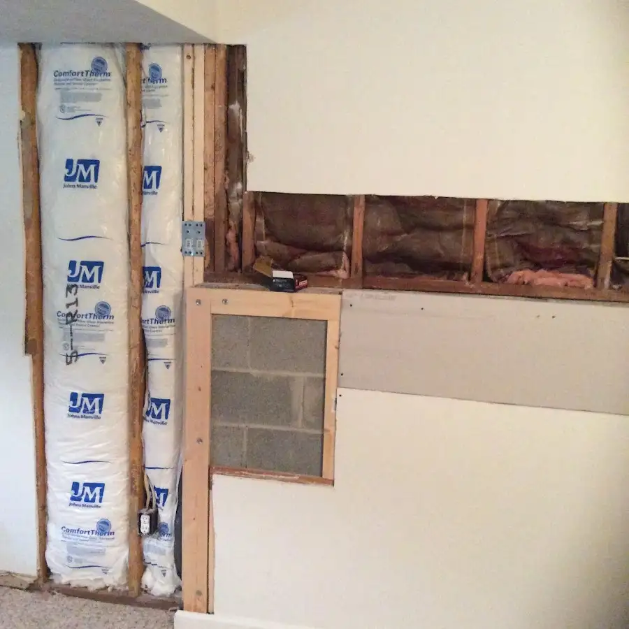 Wall insulation replacement during Basement Flood Cleanup in Mount Vernon